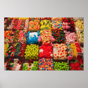 Colourful candy sweet shop poster