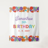 Colourful Candy Theme Birthday Party Backdrop