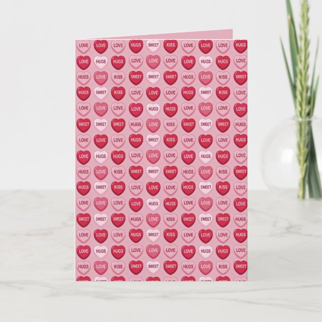 colourful candy Valentine's day heart pattern Card (Front)