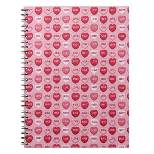 colourful candy Valentine's day heart pattern Notebook