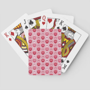 colourful candy Valentine's day heart pattern Playing Cards