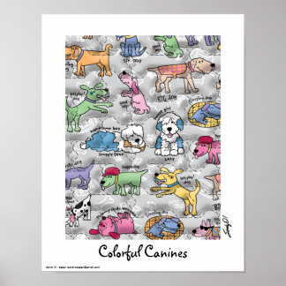 Colourful Canines Poster