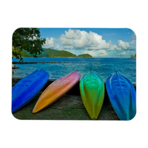 Colourful Canoes On The Beach In Pago Pago Magnet
