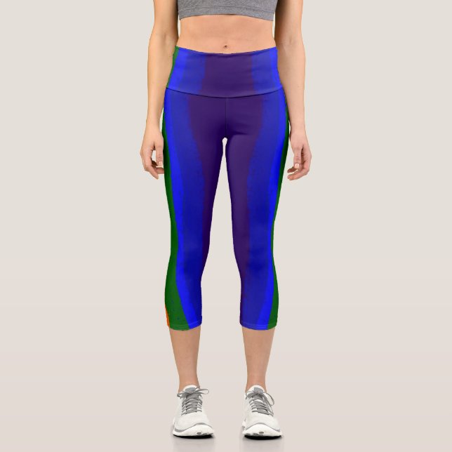 Colourful Capri Cropped 08 Yoga Pants (Front)
