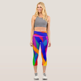 Colourful Capri Cropped Yoga Pants