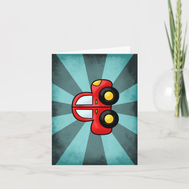  Colourful car illustration Note Card (Front)