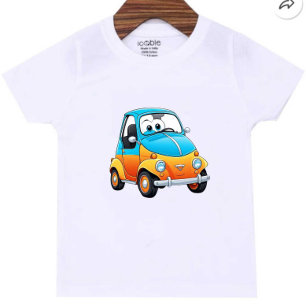 Colourful Car Modern Cut Kids  Baby T-Shirt
