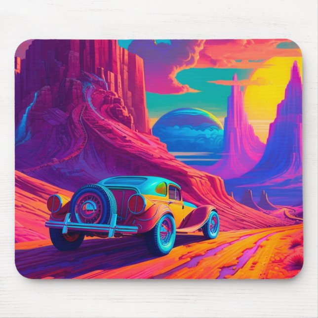 Colourful Car Mouse Pad (Front)