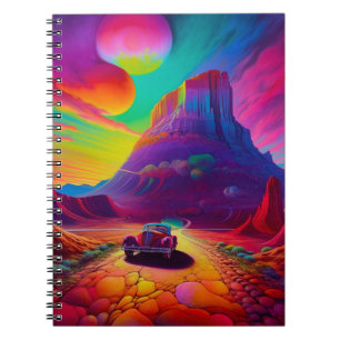 Colourful Car Scene Notebook