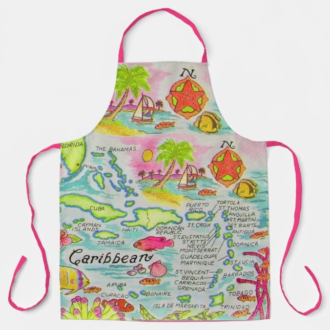 Colourful Caribbean Islands  Apron (Front)