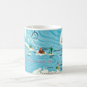 Colourful Caribbean Map Coffee Mug