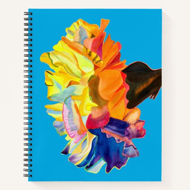 Colourful carnation pop art flower notebook (Front)
