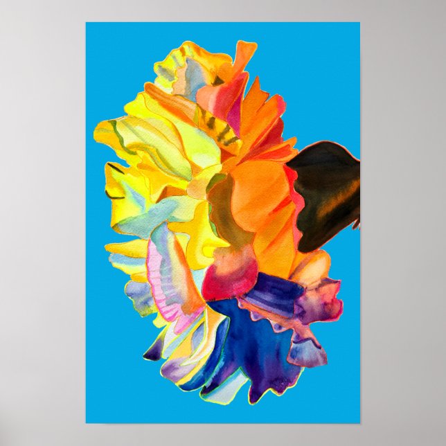 Colourful carnation pop art flower poster (Front)