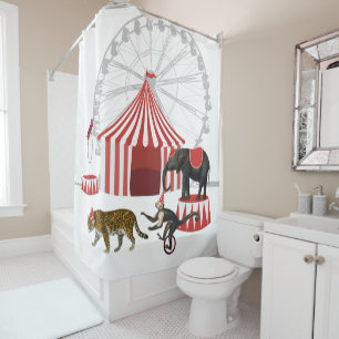Colourful Carnival Festival Theme Animals Big Top Shower Curtain