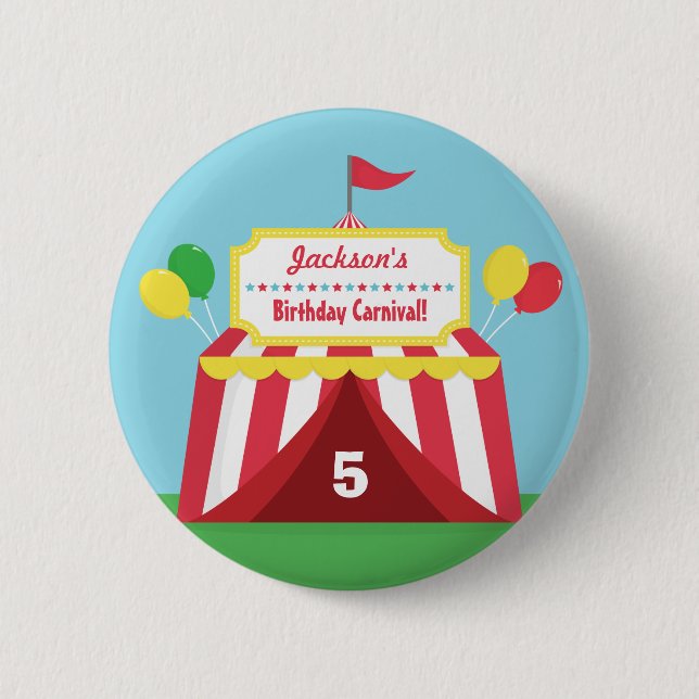 Colourful Carnival Kids Birthday Party Favours 6 Cm Round Badge (Front)