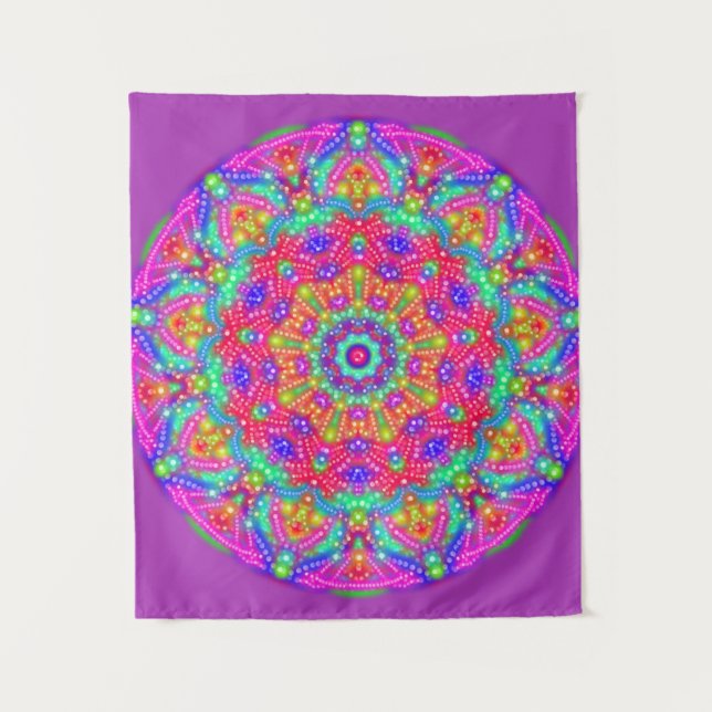 Colourful Carnival Lights Wall Tapestry (Front)