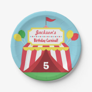 Colourful Carnival Themed Kids Birthday Party Paper Plate