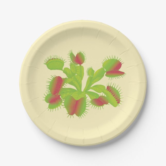 Colourful Carnivorous Venus Flytrap Paper Plate (Front)