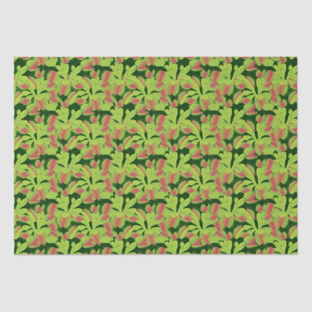 Colourful Carnivorous Venus Flytraps Tissue Paper (Front)
