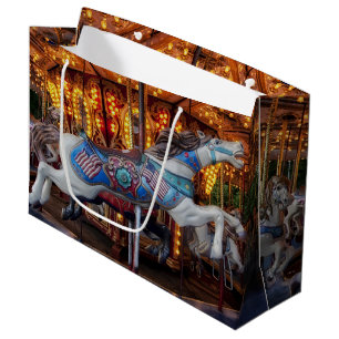 Colourful Carousel Horse and Merry Go Round Large Gift Bag