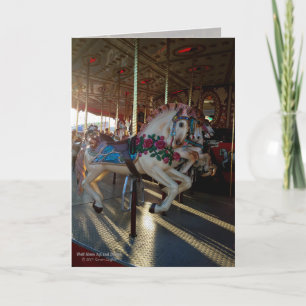Colourful Carousel Horses / Carnival Ride Card