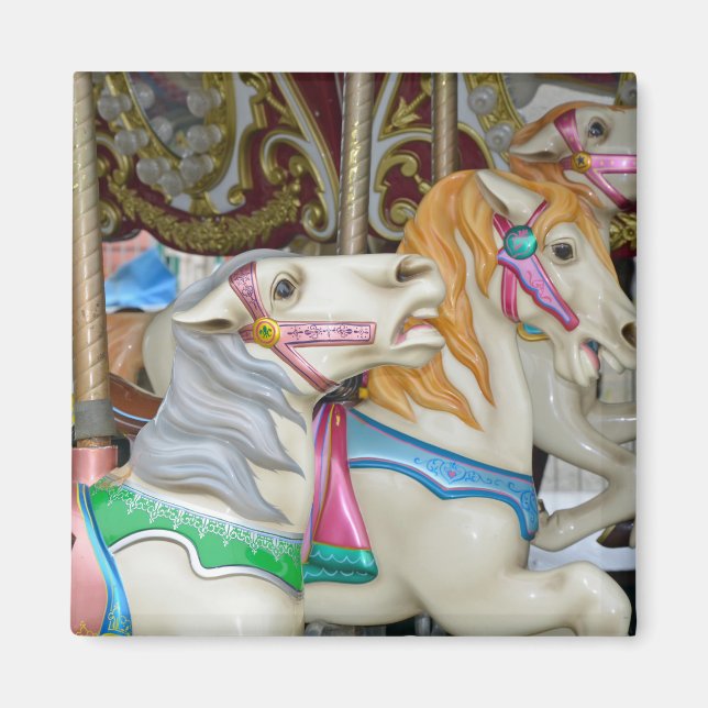 Colourful carousel horses magnet (Front)