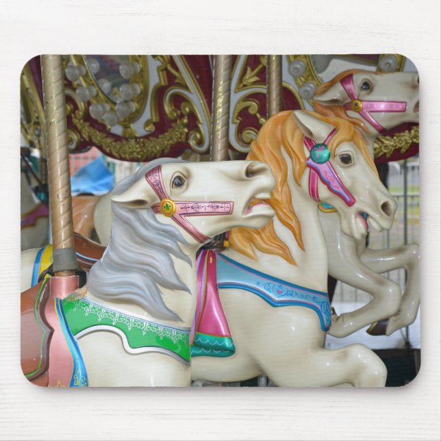 Colourful carousel horses mouse pad (Front)