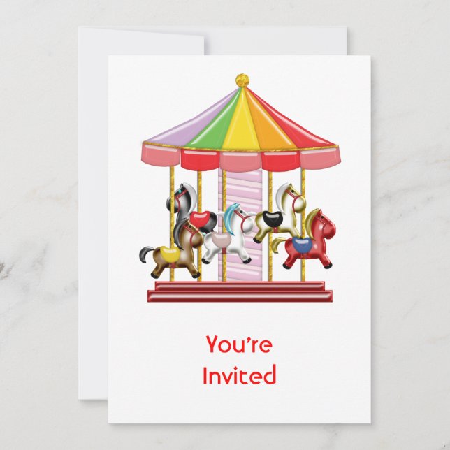 Colourful Carousel Invitation (Front)