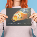 Colourful Carp Fish Funny Birthday Card<br><div class="desc">Humourous birthday card for all that features the photo image of a large,  colourful carp fish wishing a fish tale of a birthday. Select your card finish style.</div>