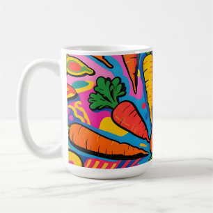 Colourful Carrot Explosion Pattern Coffee Mug