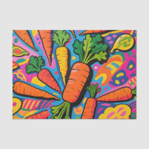 Colourful Carrot Explosion Pattern Tissue Paper
