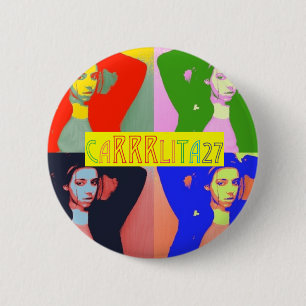 Colourful Carrrlita27 Buttons! 6 Cm Round Badge