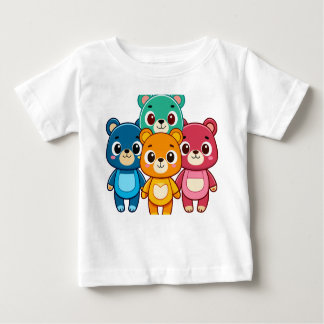 Colourful Cartoon Bears - Cute Kids’ T-Shirt Desig