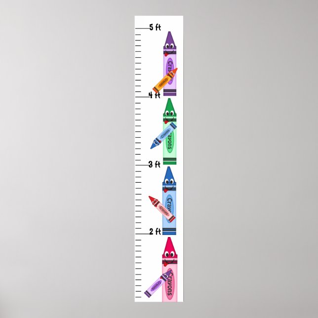 Colourful Cartoon Crayons Grow Chart (Front)