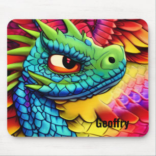 Colourful Cartoon Dragon Mouse Pad