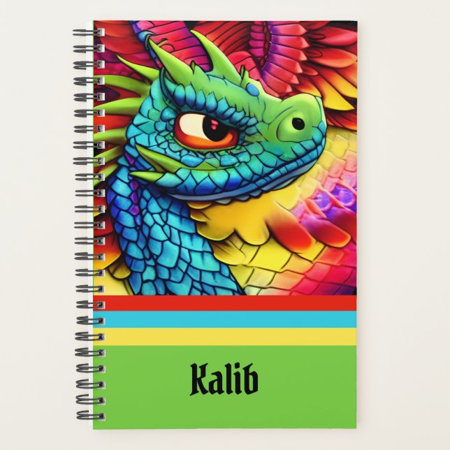 Colourful Cartoon Dragon Planner (Front)