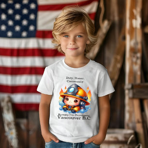 Colourful cartoon firefighter ready! T-Shirt