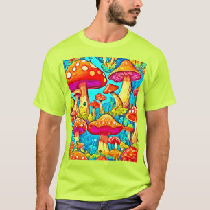 Colourful Cartoon Fungi Fantasies T-Shirt