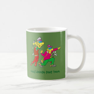 Colourful Cartoon Golfer and Caddie Coffee Mug