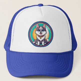 Colourful Cartoon Happy Dog Trucker Hat
