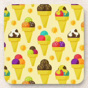Colourful Cartoon Ice Cream Cones Coaster