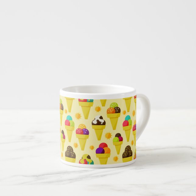 Colourful Cartoon Ice Cream Cones Espresso Cup (Front Right)