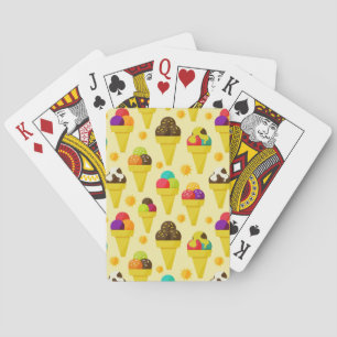 Colourful Cartoon Ice Cream Cones Playing Cards