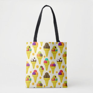 Colourful Cartoon Ice Cream Cones Tote Bag