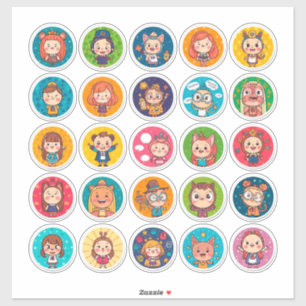 Colourful Cartoon Kids Sticker Set