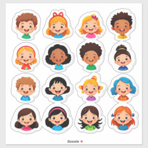 Colourful Cartoon Kids Stickers