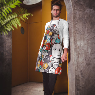 Colourful Cartoon Monsters Apron