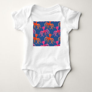 Colourful Cartoon Octopus Watercolor Pattern Baby Bodysuit