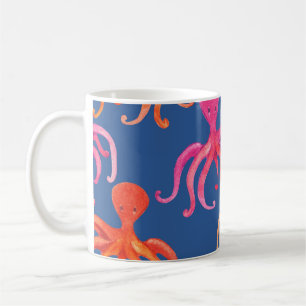 Colourful Cartoon Octopus Watercolor Pattern Coffee Mug