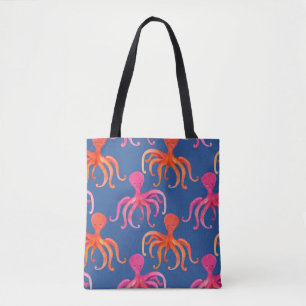 Colourful Cartoon Octopus Watercolor Pattern Tote Bag